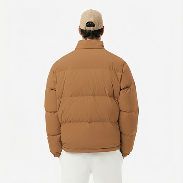  Lacoste Erkek Relaxed Fit Kapüşonlu Koyu Kahverengi Mont
