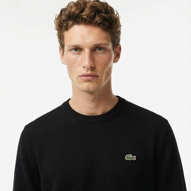  Lacoste Erkek Classic Fit Bisiklet Yaka Siyah Kazak