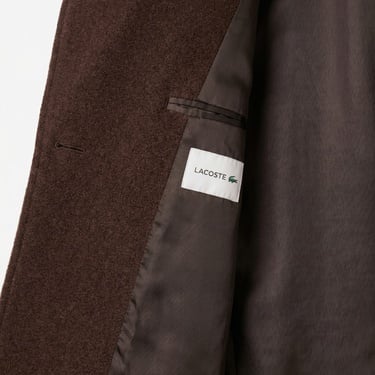  Lacoste Kadın Relaxed Fit Yün Kahverengi Kaban