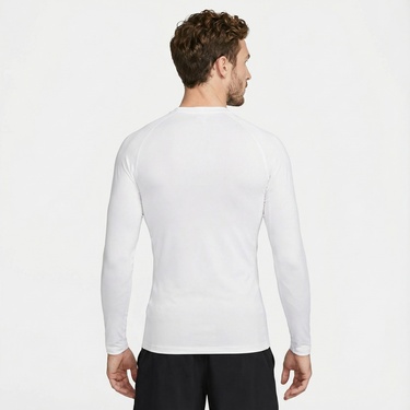  Nike Pro Dri-Fit Erkek Beyaz Uzun Kollu T-Shirt