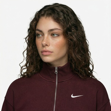  Nike Sportswear Phoenix Fleece Crop Kadın Bordo Sweatshirt
