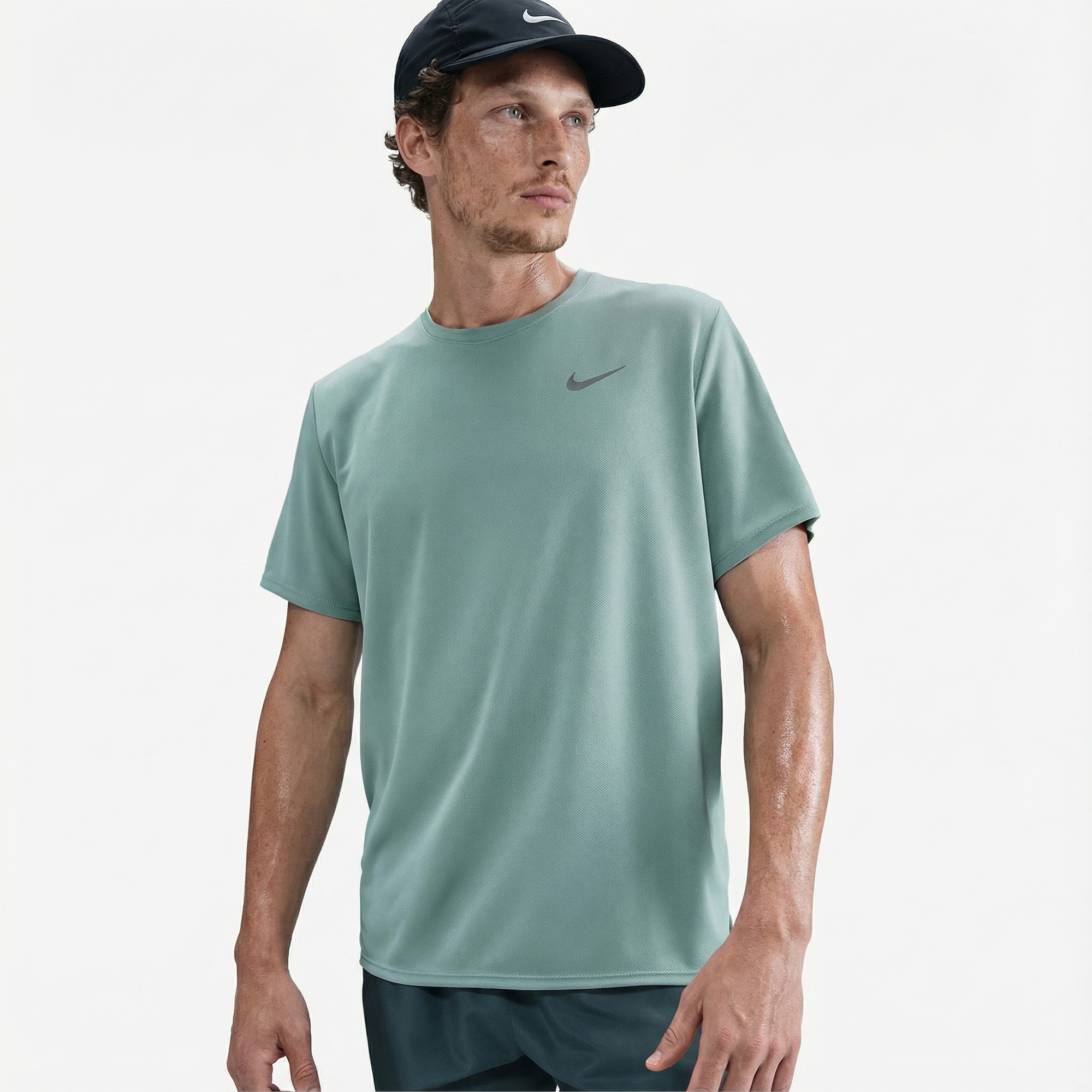 Nike Dri-Fit Miler Erkek Yeşil T-Shirt