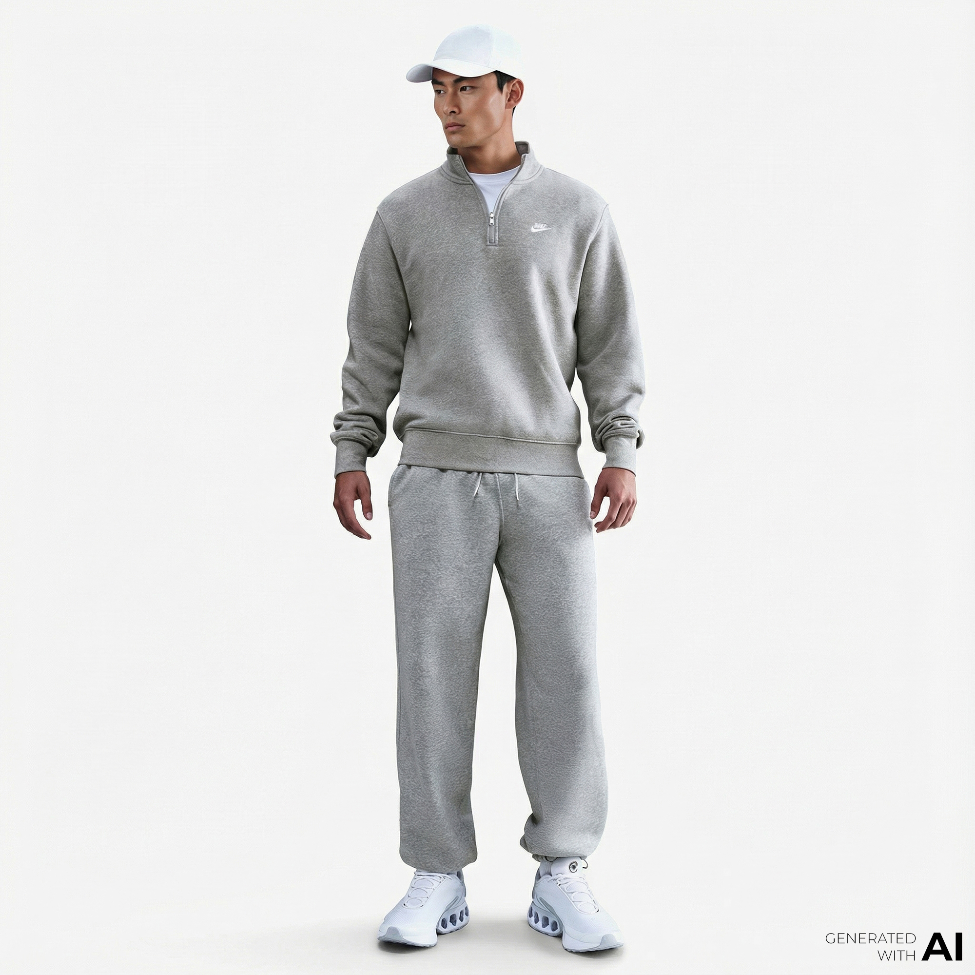  Nike Sportswear Club Fleece Top Erkek Gri Sweatshirt