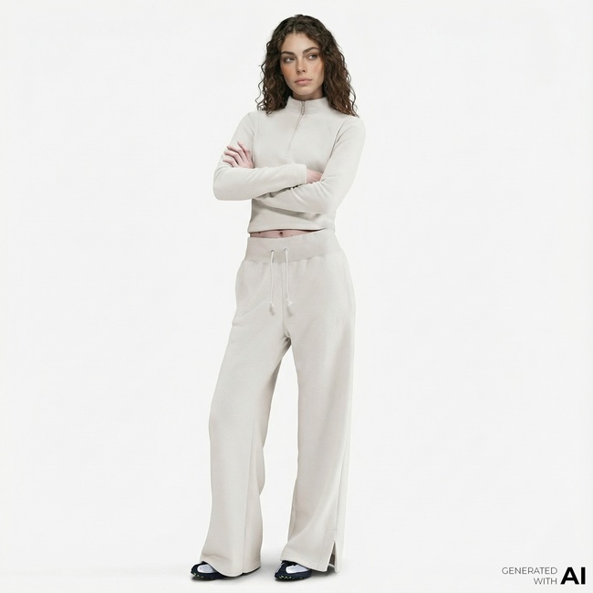  Nike Sportswear Phoenix Plush Kadın Krem Rengi Eşofman Altı