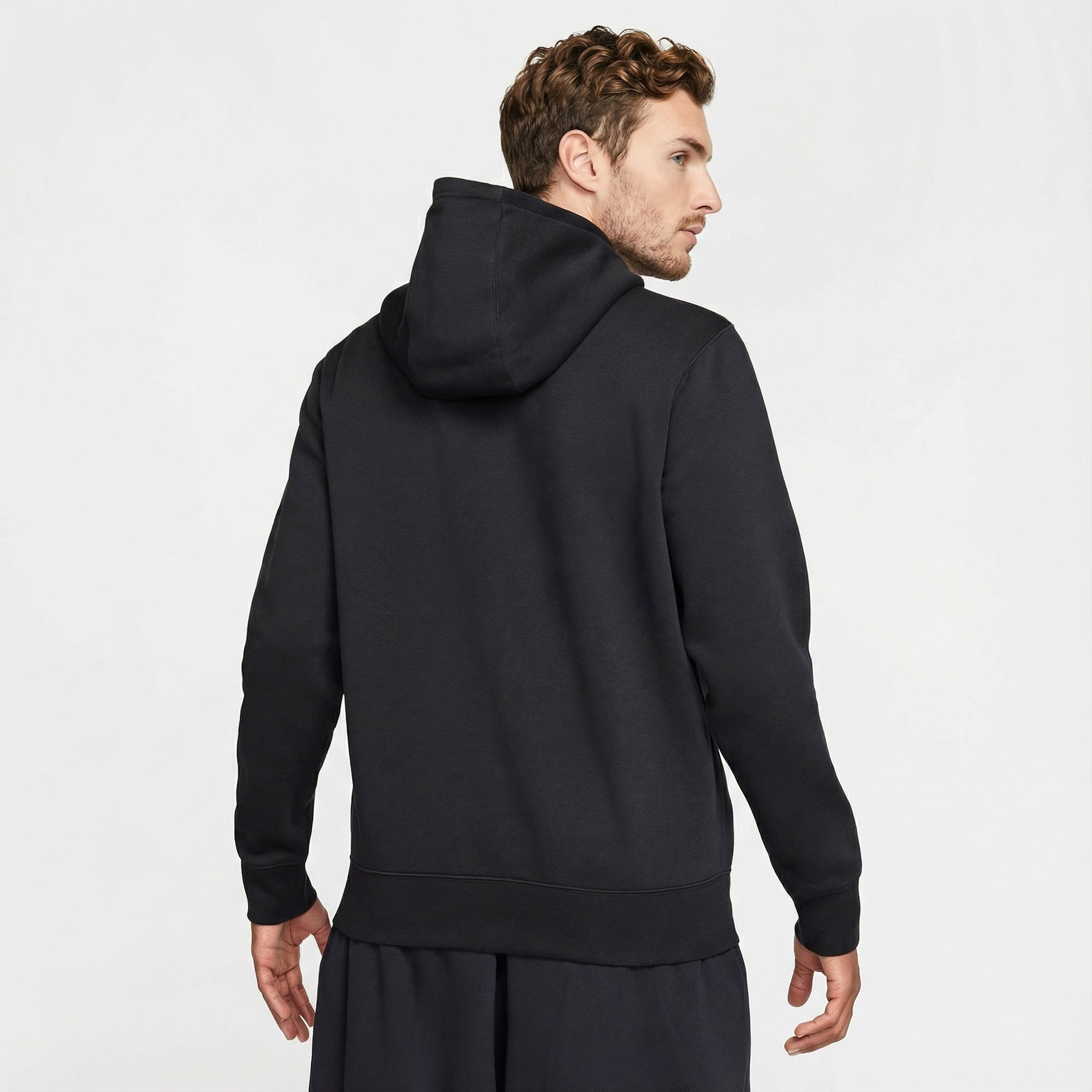 Nike Club Erkek Siyah Kapüşonlu Hoodie