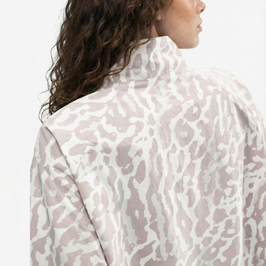  Nike Sportswear Woven Printed Kadın Gri Ceket