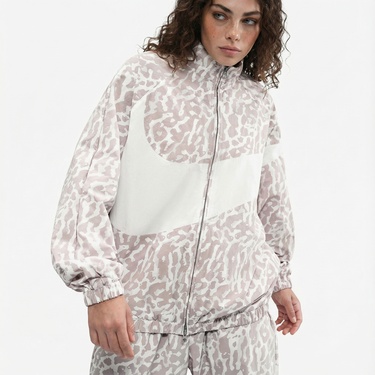  Nike Sportswear Woven Printed Kadın Gri Ceket