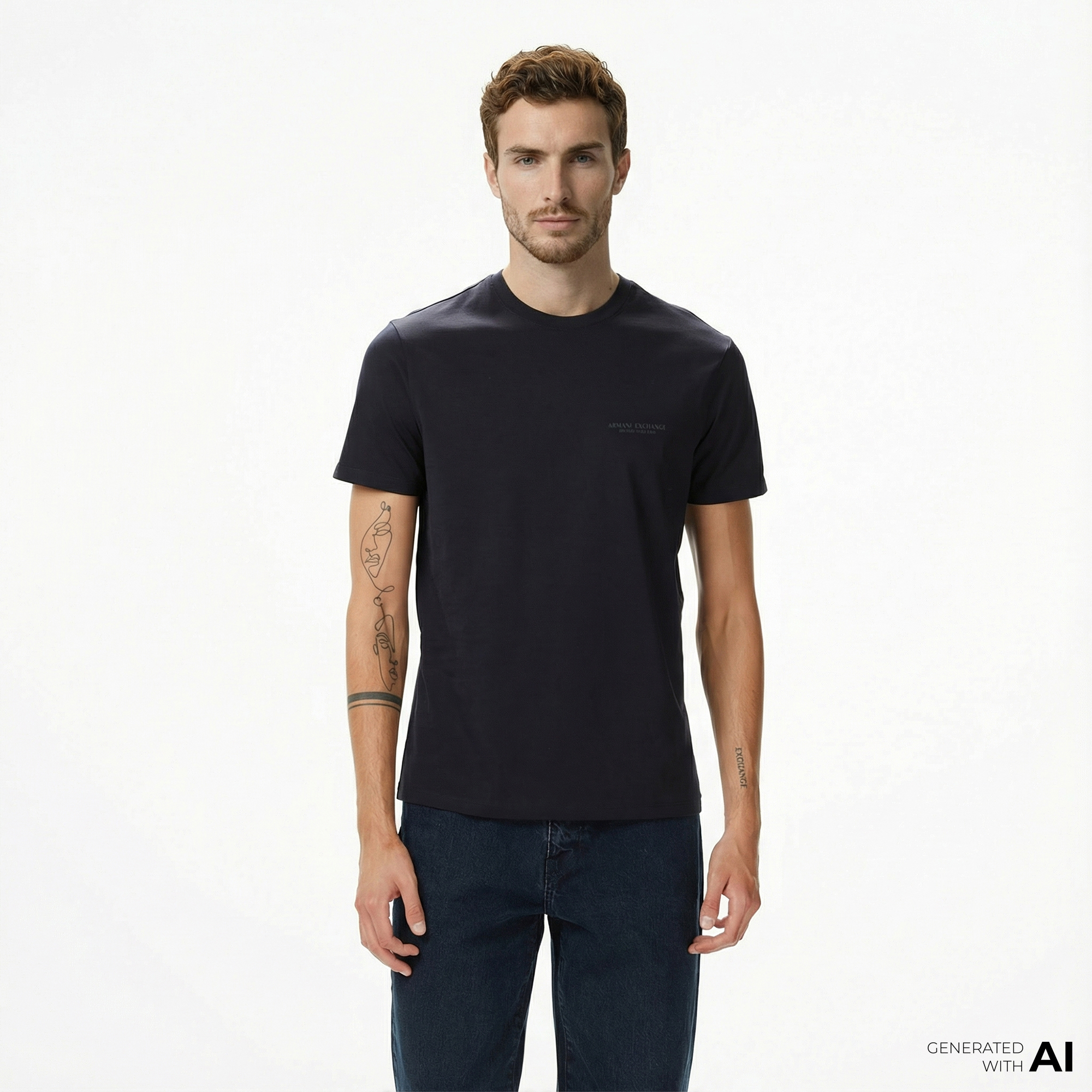  Armani Exchange Erkek Lacivert T-Shirt