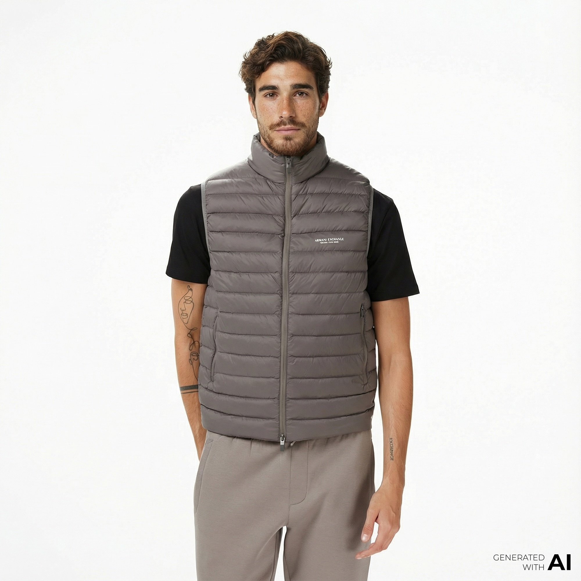 Armani Exchange Erkek Gri Yelek