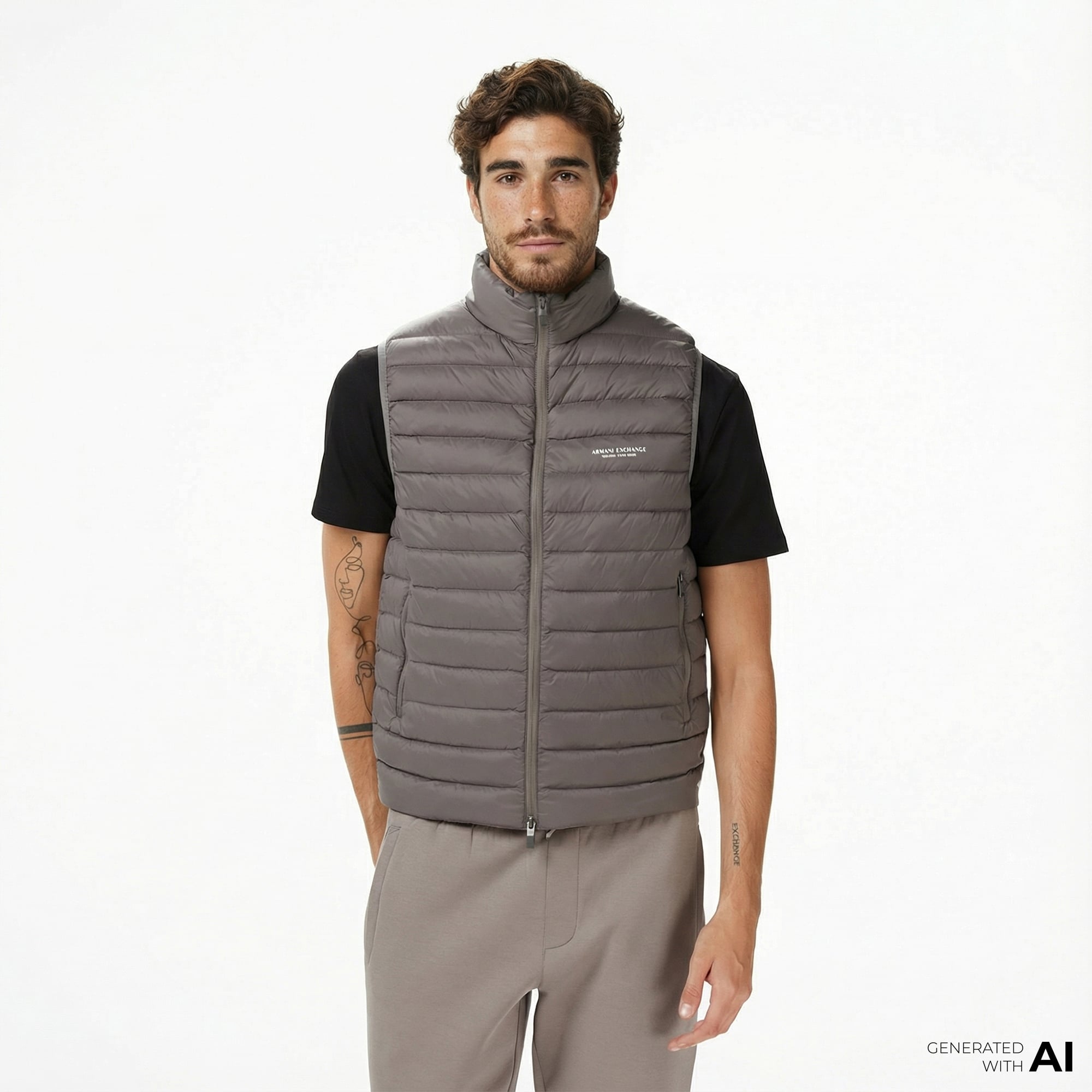  Armani Exchange Erkek Gri Yelek