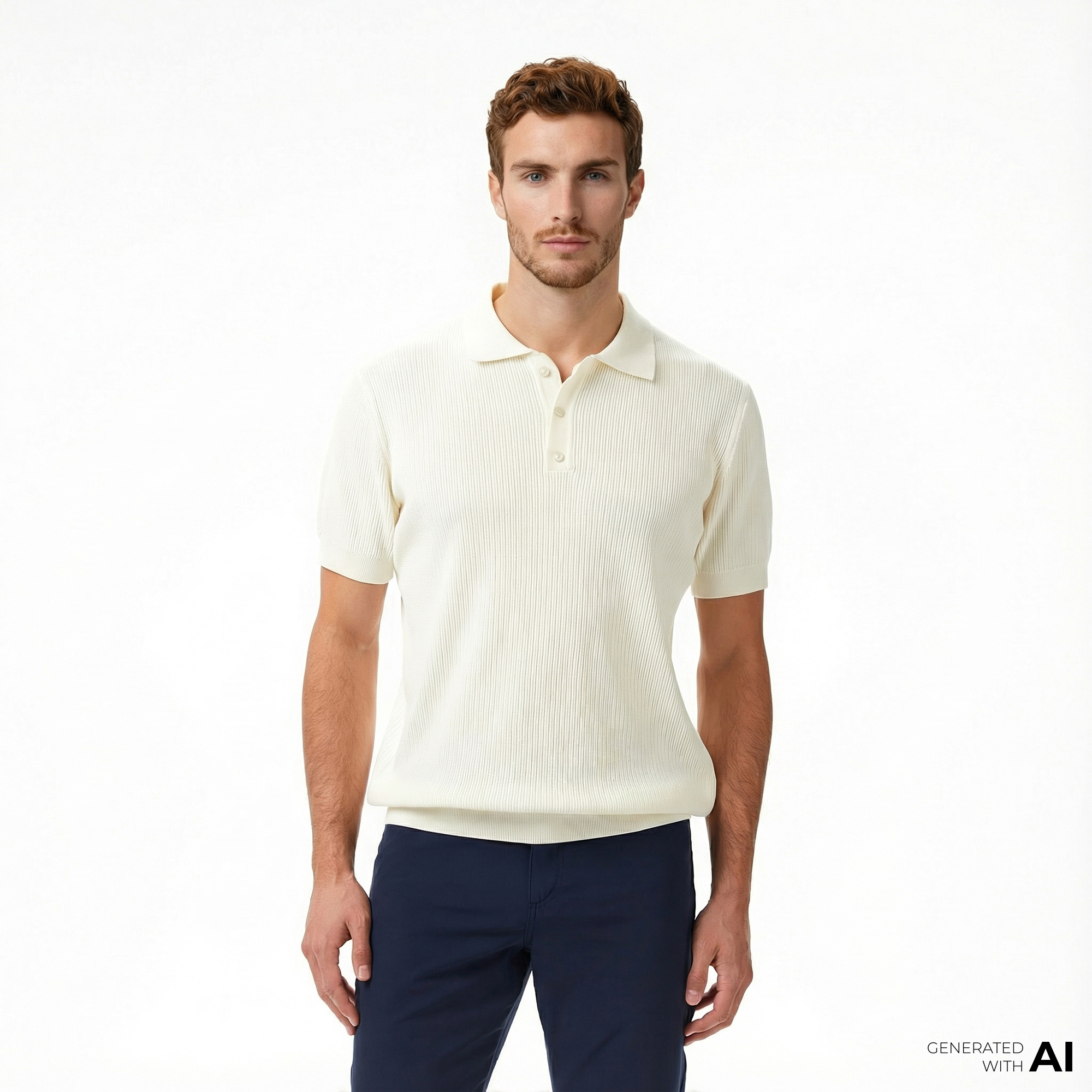  Nautica Erkek Krem Rengi Regular Fit Kısa Kollu Triko