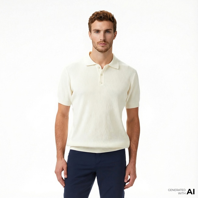  Nautica Erkek Krem Rengi Regular Fit Kısa Kollu Triko