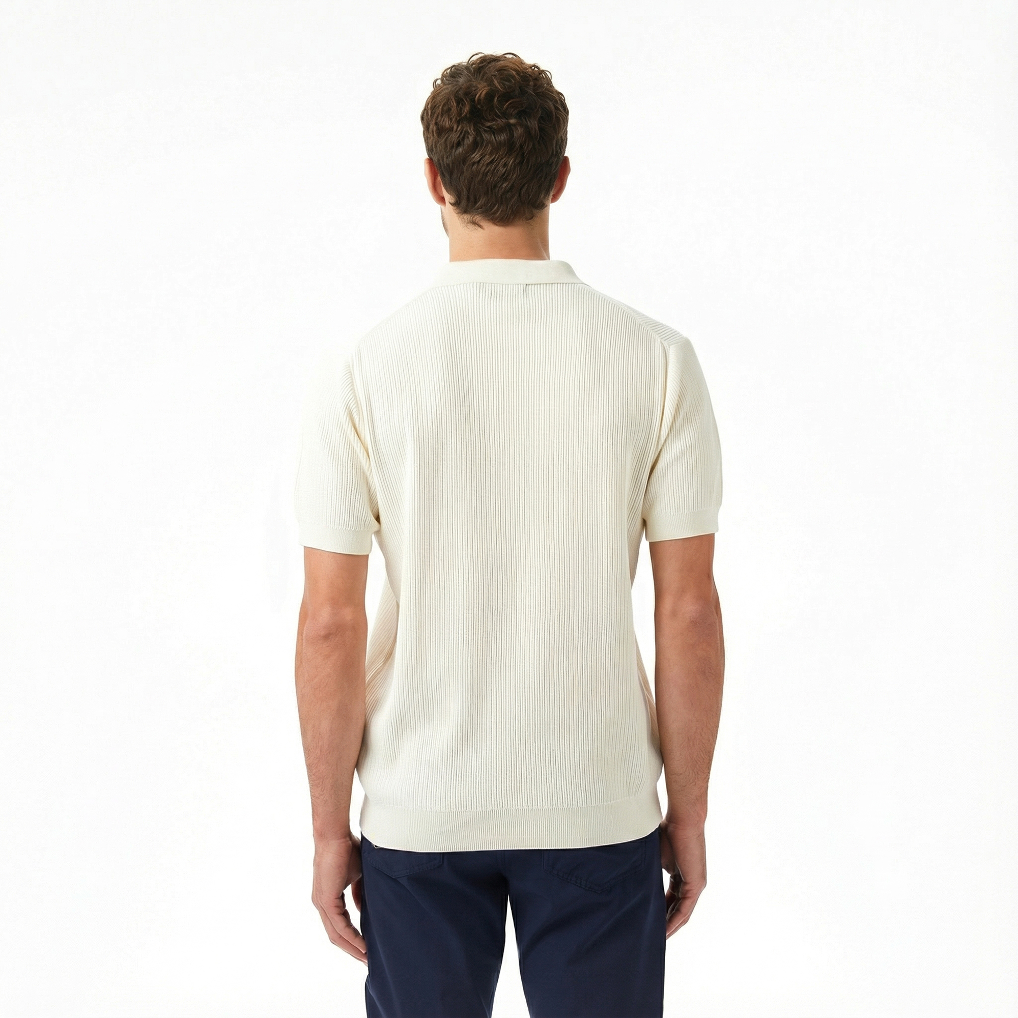  Nautica Erkek Krem Rengi Regular Fit Kısa Kollu Triko