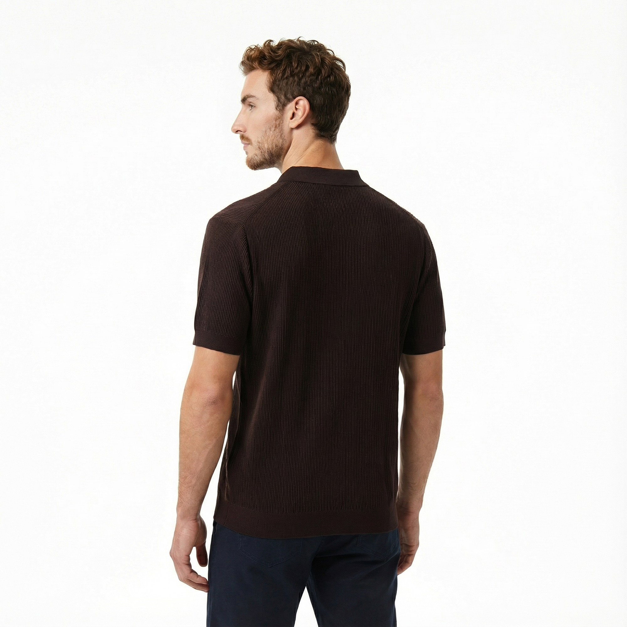  Nautica Erkek Kahverengi Regular Fit Kısa Kollu Triko