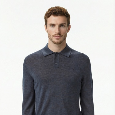  Lacoste Erkek Classic Fit Polo Yaka Lacivert Kazak