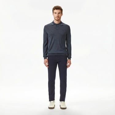  Lacoste Erkek Classic Fit Polo Yaka Lacivert Kazak