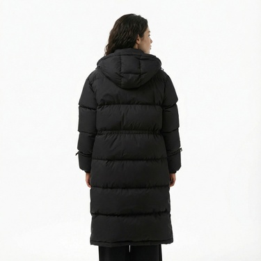  Lacoste Kadın Kapüşonlu Siyah Mont