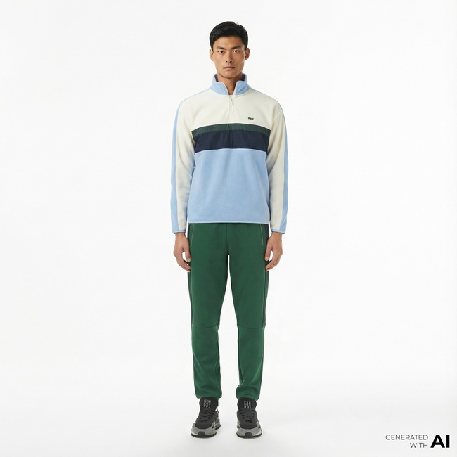  Lacoste Erkek Slim Fit Renk Bloklu Yeşil Eşofman Altı