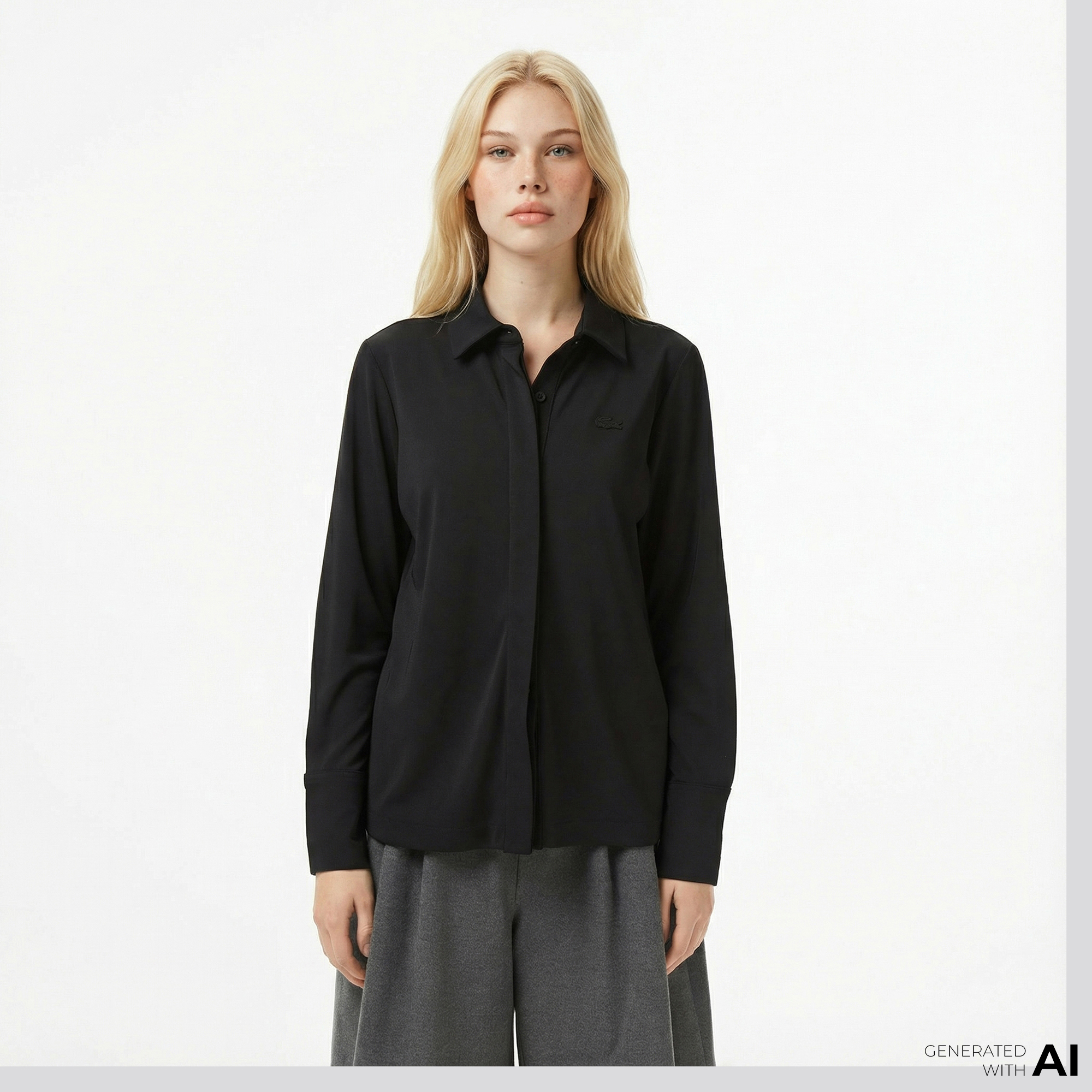  Lacoste Kadın Siyah Gömlek