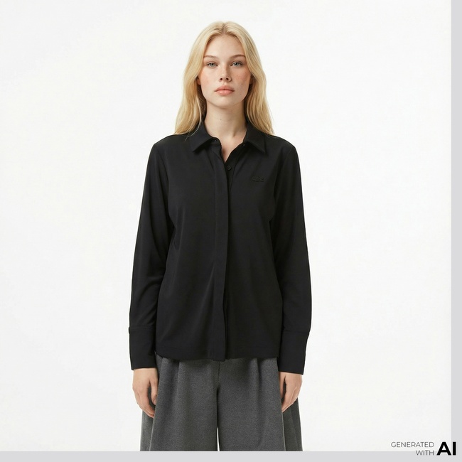  Lacoste Kadın Siyah Gömlek