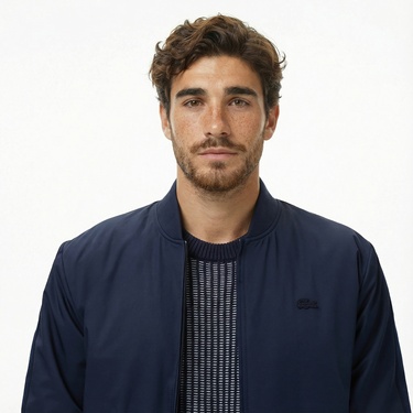  Lacoste Erkek Dik Yaka Lacivert Bomber Ceket
