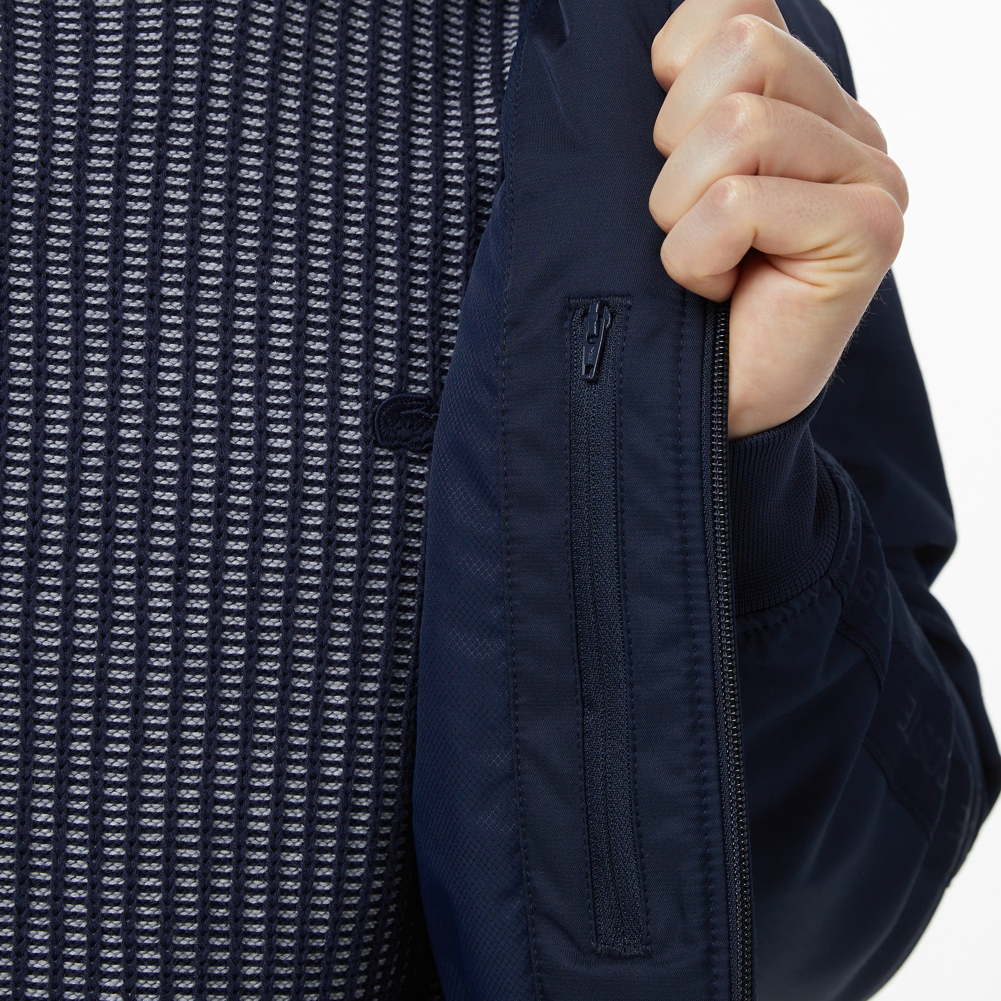 Lacoste Erkek Dik Yaka Lacivert Bomber Ceket