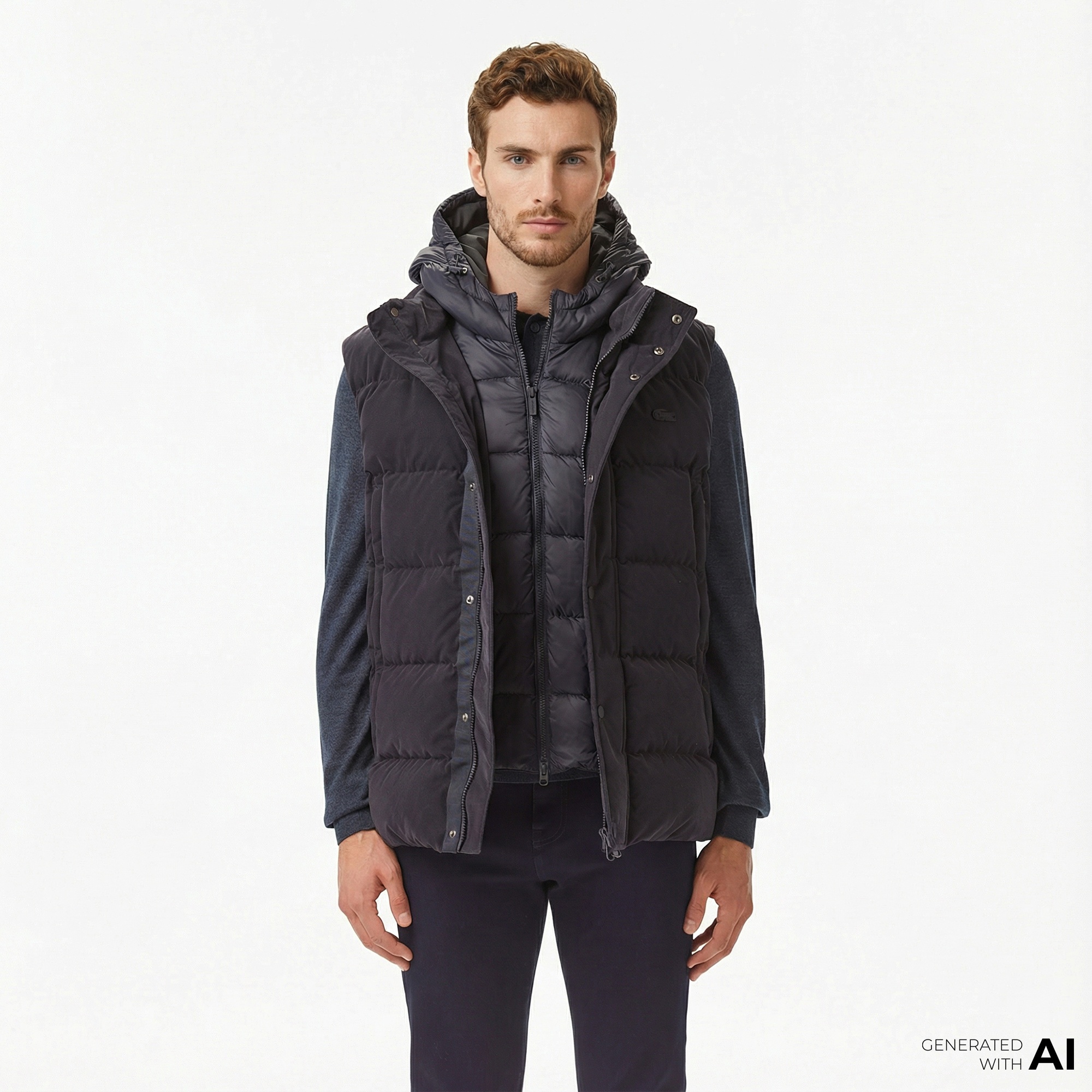 Lacoste Erkek Kapüşonlu Lacivert Yelek