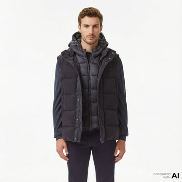  Lacoste Erkek Kapüşonlu Lacivert Yelek