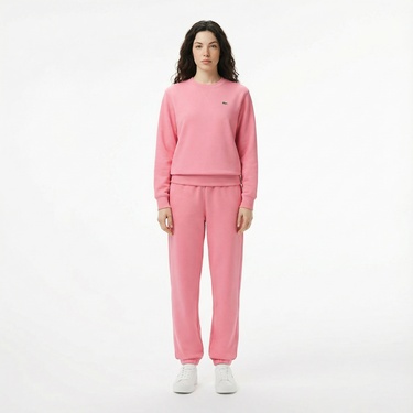  Lacoste Kadın Relaxed Fit Bisiklet Yaka Pembe Sweatshirt