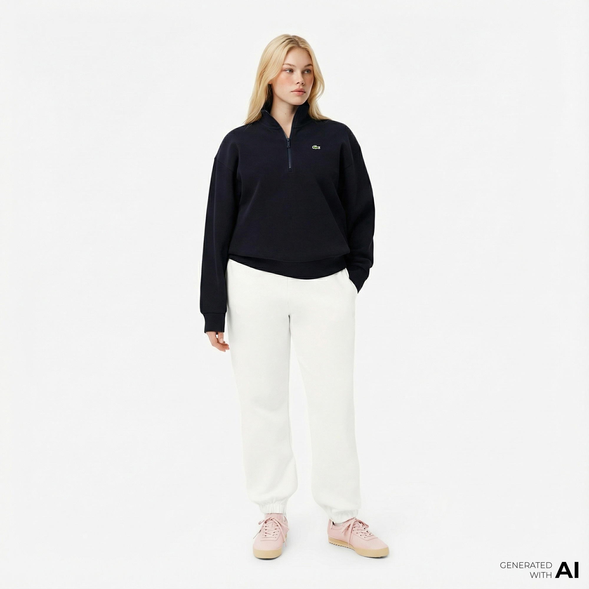 Lacoste Kadın Straight Fit Beyaz Eşofman Altı