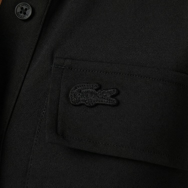  Lacoste Kadın Slim Fit Uzun Kollu Siyah Elbise