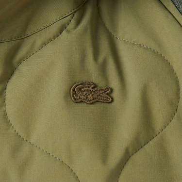  Lacoste Kadın Gömlek Yaka Baskılı Haki Ceket