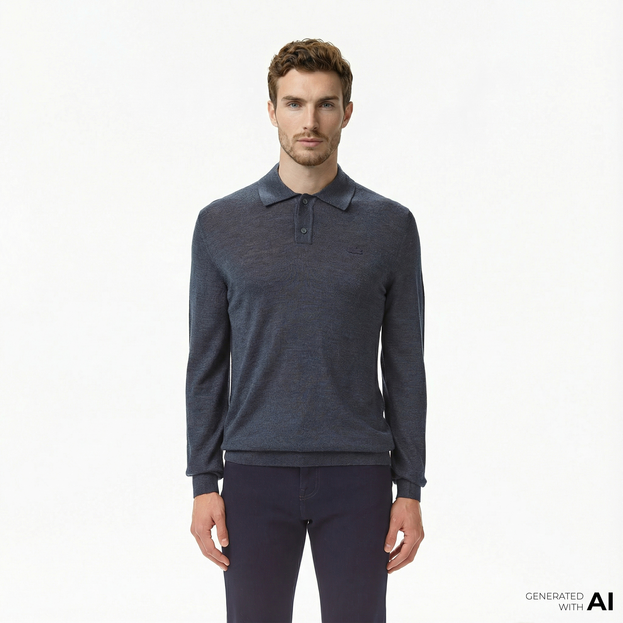  Lacoste Erkek Classic Fit Polo Yaka Lacivert Kazak