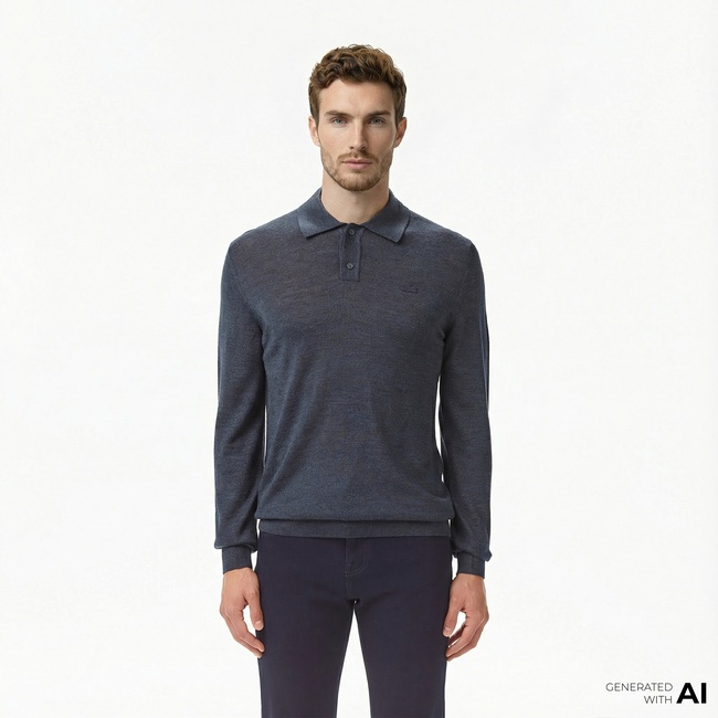  Lacoste Erkek Classic Fit Polo Yaka Lacivert Kazak