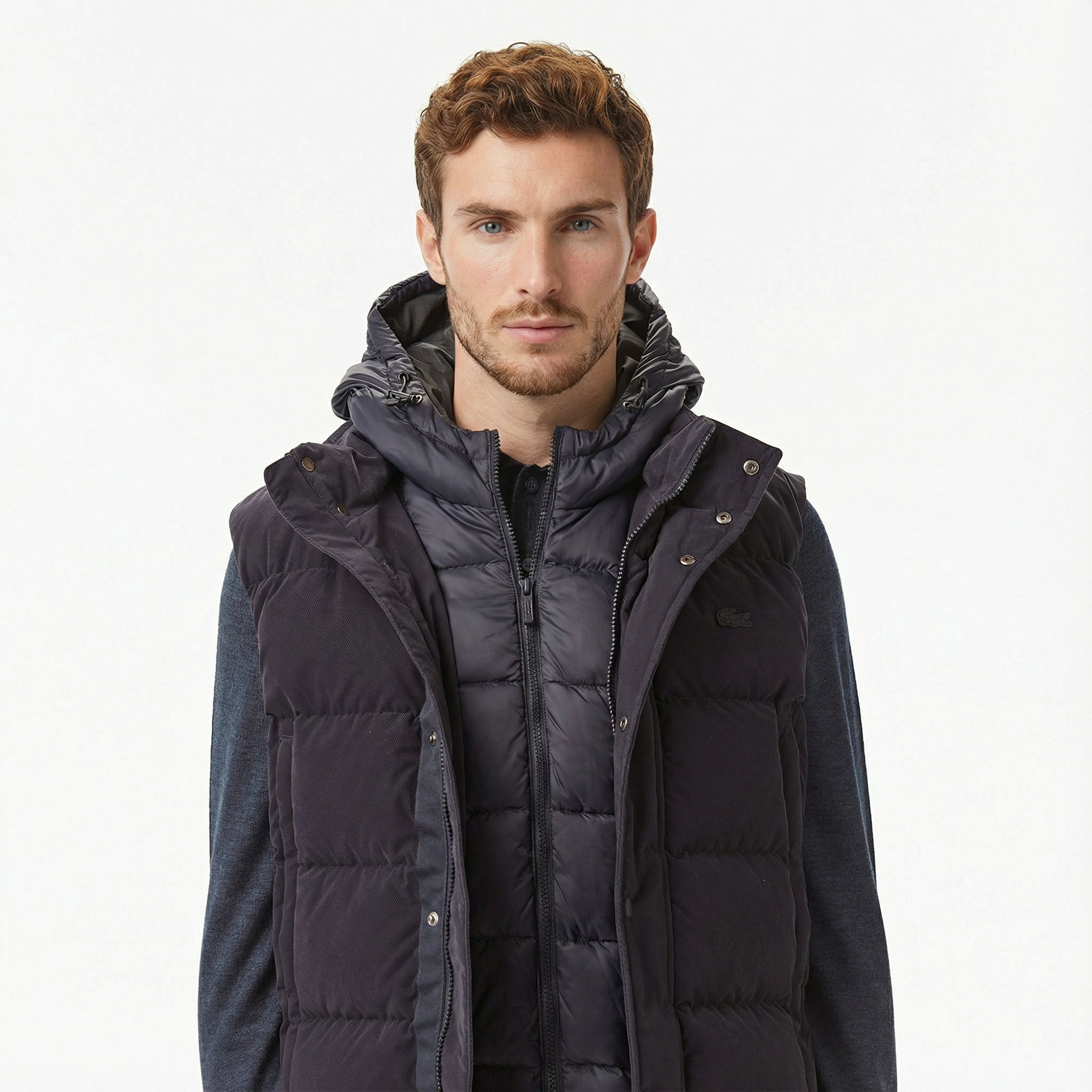 Lacoste Erkek Kapüşonlu Lacivert Yelek