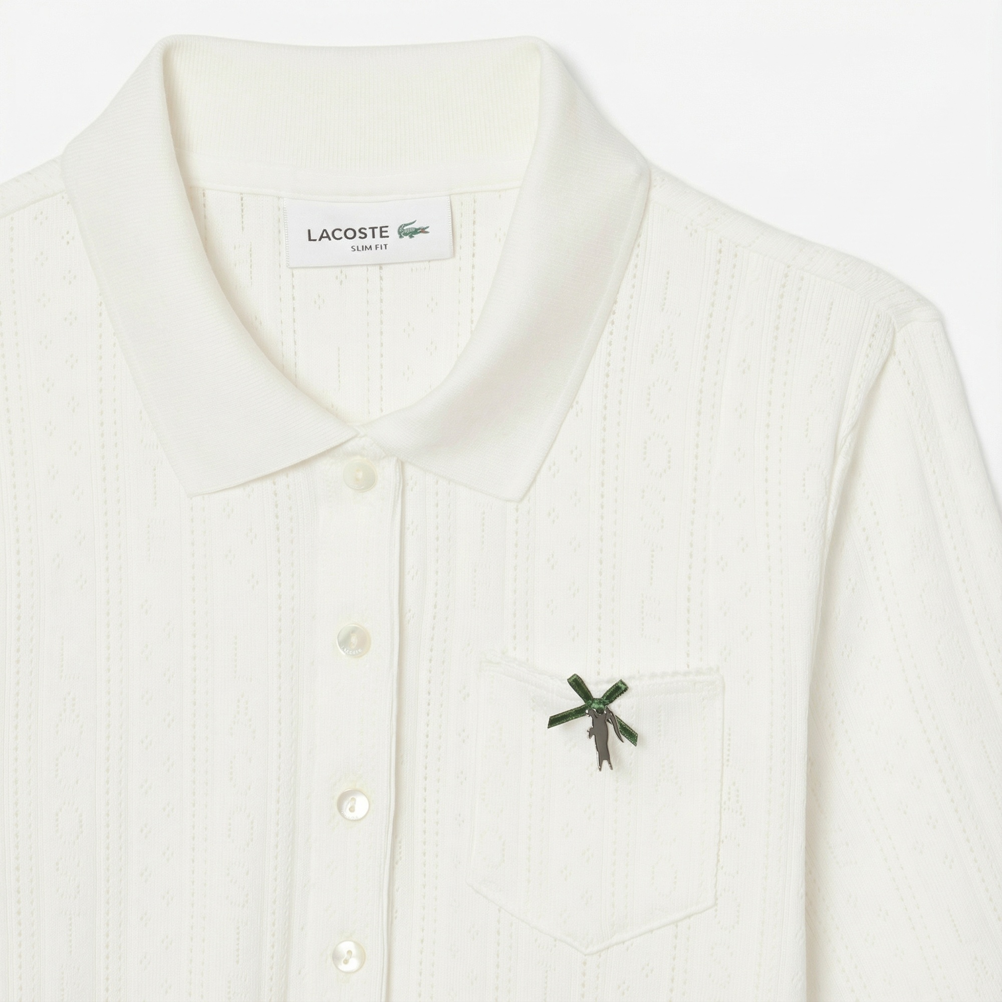 Lacoste L.12.D Kadın Slim Fit Beyaz Polo