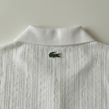  Lacoste L.12.D Kadın Slim Fit Beyaz Polo