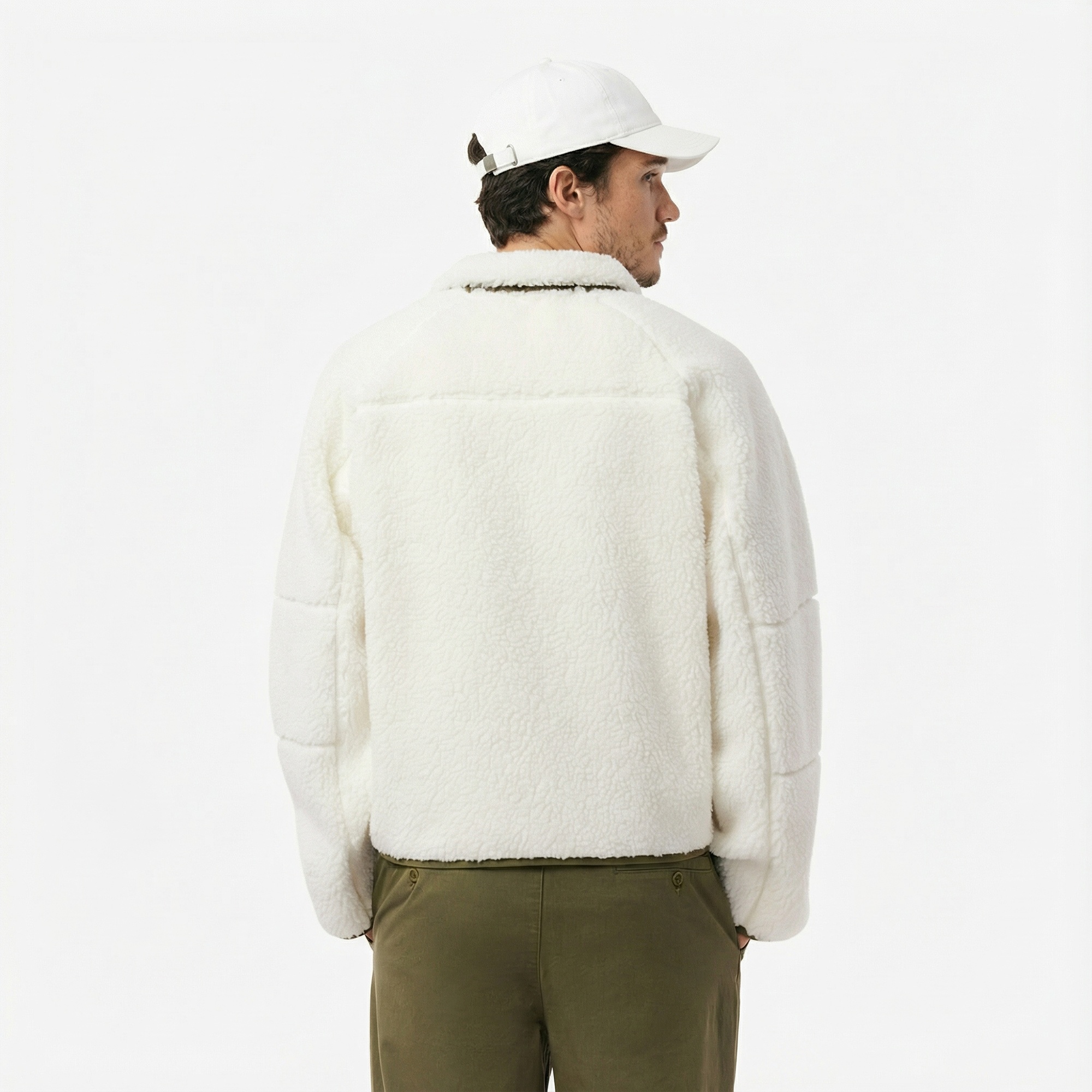 Lacoste Erkek Regular Fit Fermuarlı Renk Bloklu Beyaz Mont