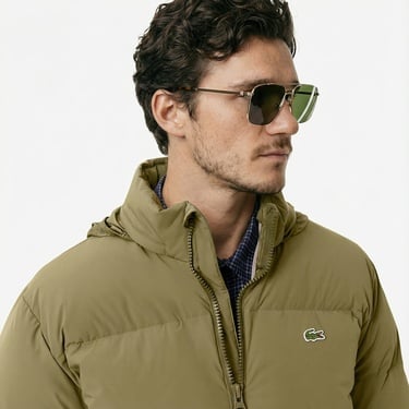  Lacoste Erkek Relaxed Fit Kapüşonlu Haki Mont