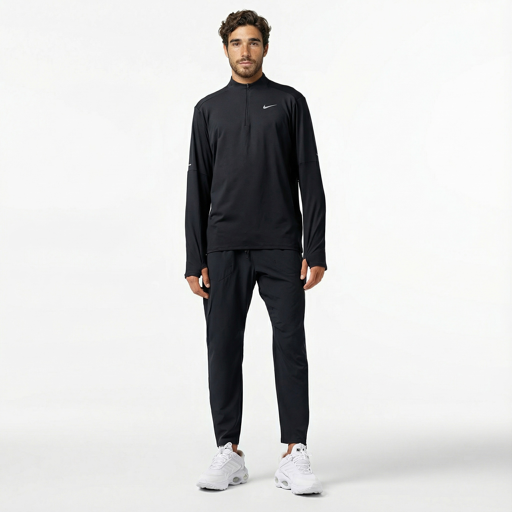 Nike Dri-Fit Element Hz Erkek Siyah Uzun Kollu T-Shirt