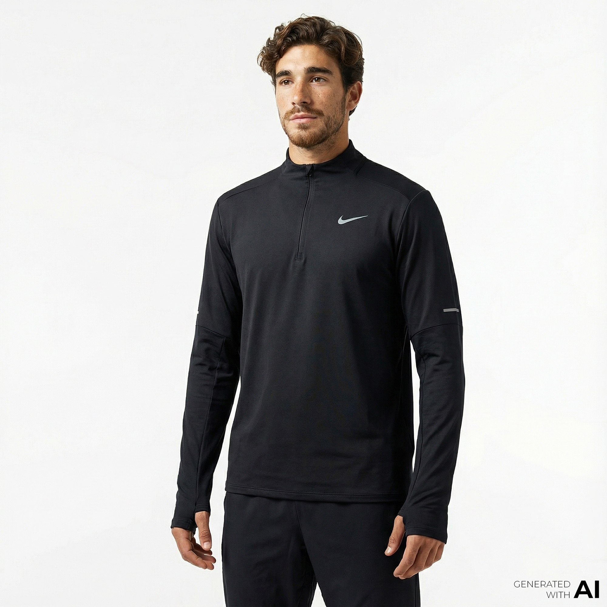 Nike Dri-Fit Element Hz Erkek Siyah Uzun Kollu T-Shirt