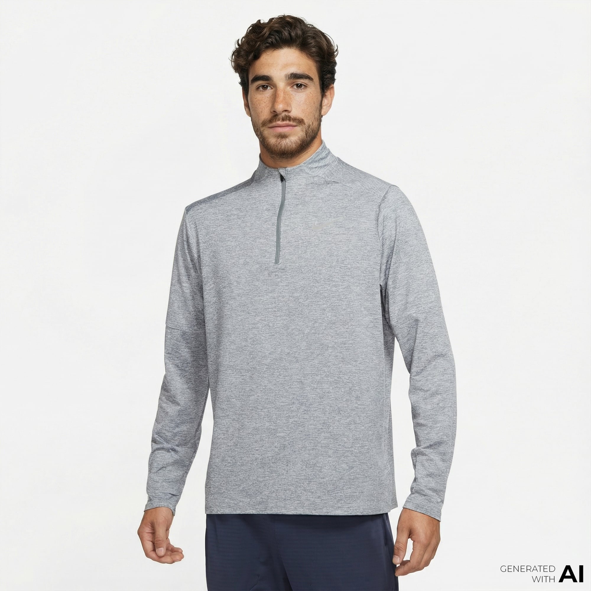  Nike Dri-Fit Element Erkek Gri Uzun Kollu T-Shirt