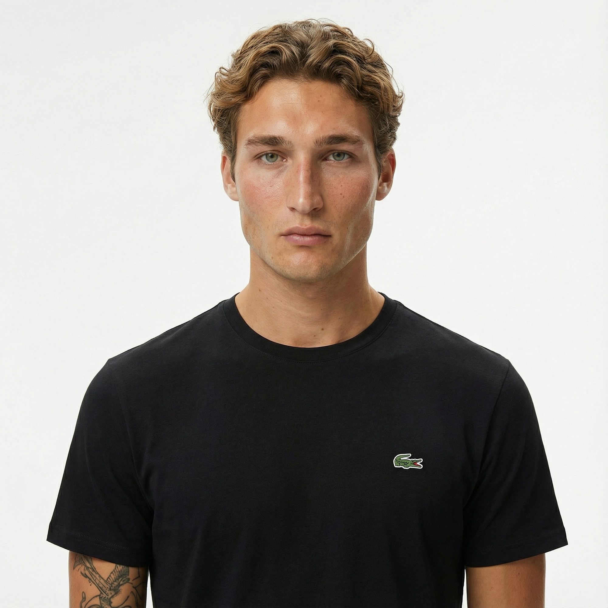 Lacoste Erkek Slim Fit Bisiklet Yaka Siyah T-Shirt