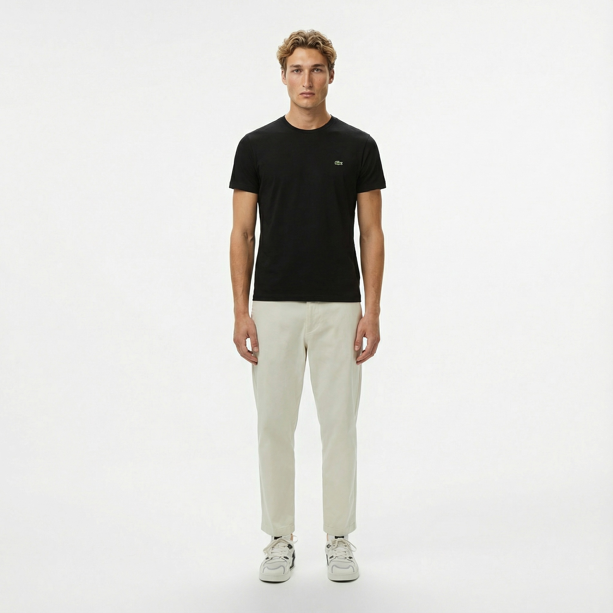 Lacoste Erkek Slim Fit Bisiklet Yaka Siyah T-Shirt