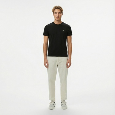  Lacoste Erkek Slim Fit Bisiklet Yaka Siyah T-Shirt