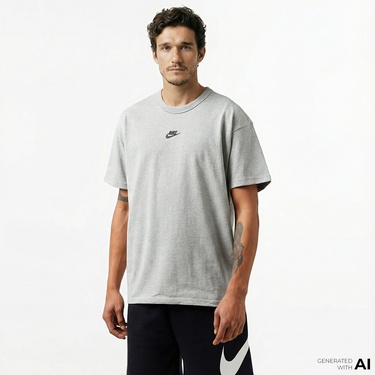  Nike Sportswear Premium Essential Sustainable Erkek Gri T-Shirt