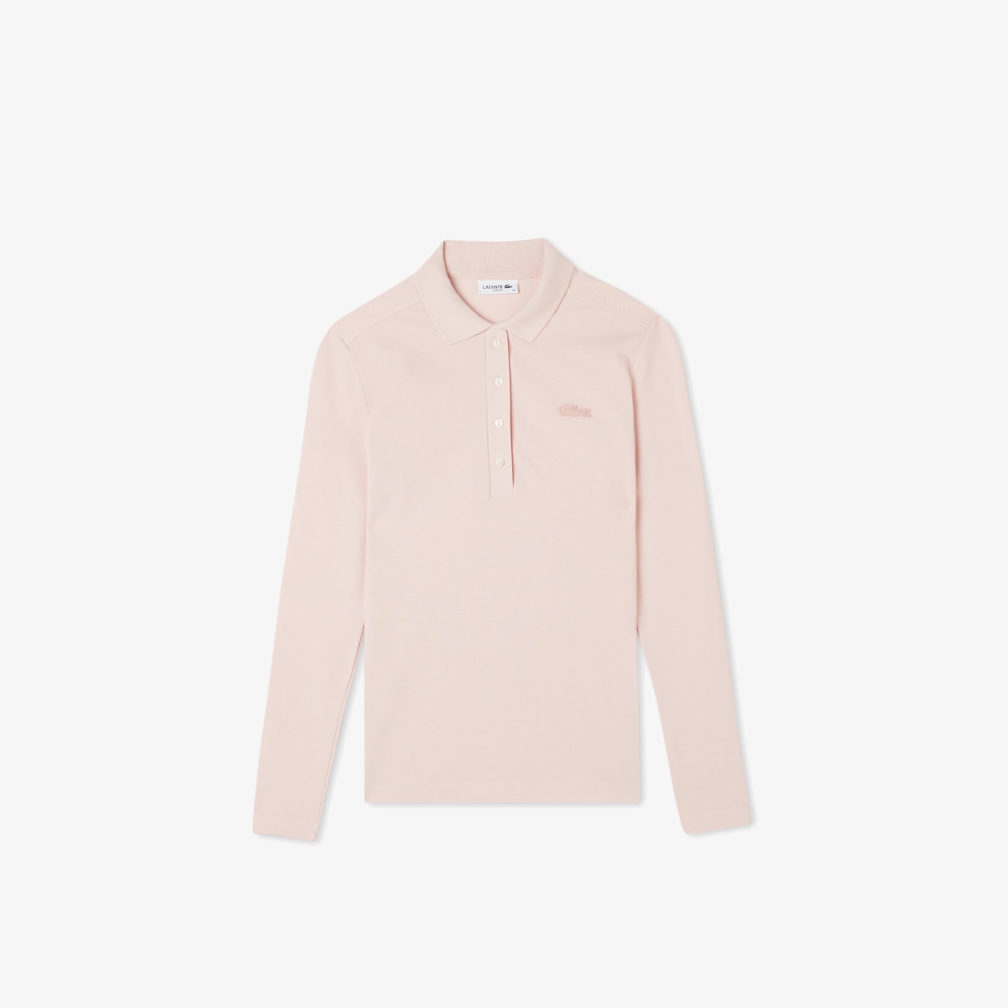 Lacoste Kadın Slim Fit Uzun Kollu Pembe Polo
