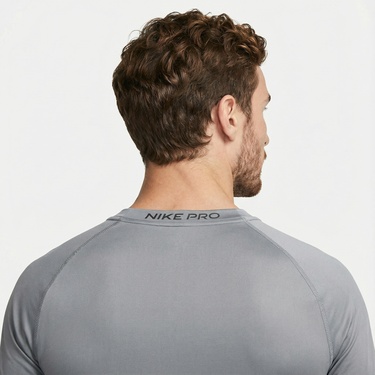  Nike Pro Dri-Fit Top Erkek Gri Uzun Kollu T-Shirt