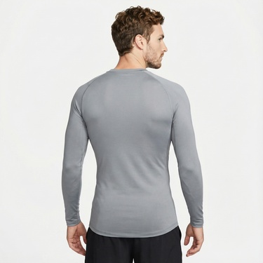  Nike Pro Dri-Fit Top Erkek Gri Uzun Kollu T-Shirt