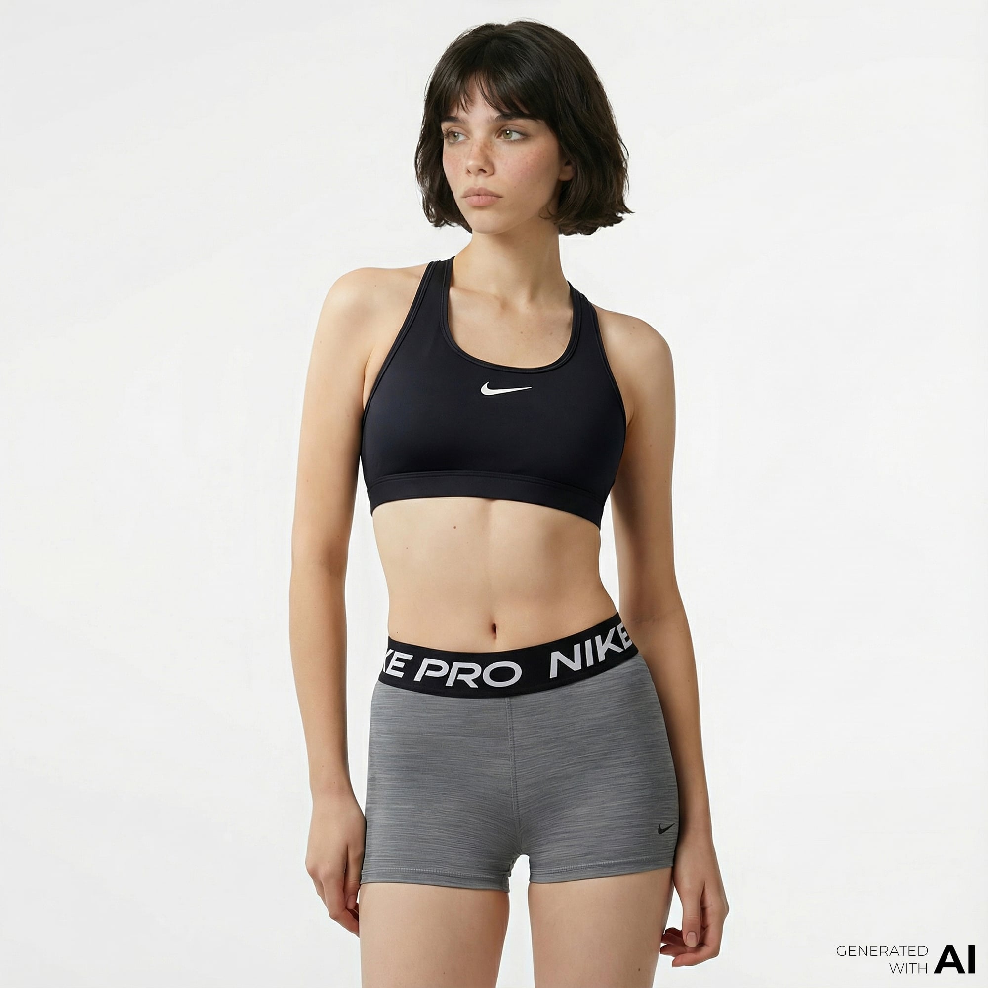  Nike Swoosh Med Sport Kadın Siyah Bra